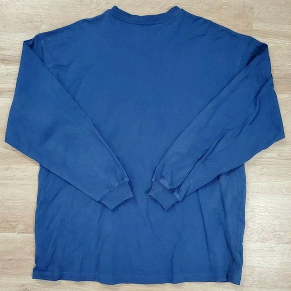 Carhartt Mens Henley Long Sleeve Blue Shirt XL - Picture 2 of 3